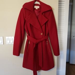 Michael Kors red peacoat